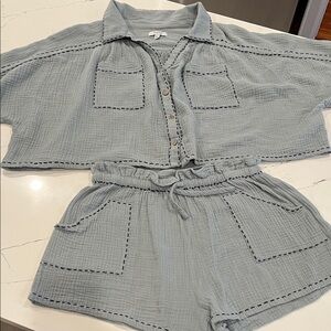 Fate Light Gray Button-Up Set
